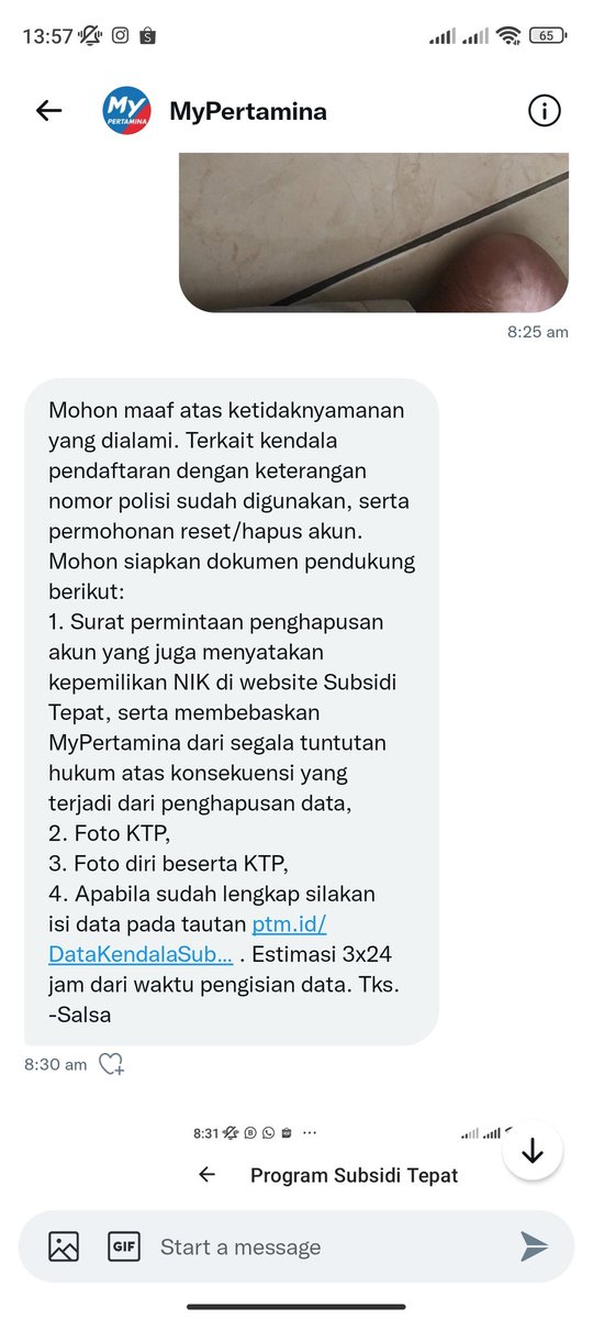 Zihnii's tweet photo. Respon keluhan @MyPertaminaID kirim lagi, uda dkrm dari 3 minggu yg lalu, suruh kirim lagi. Kriirim lagi. Ga kunjung usai.. #bersambung karimun terdaftar biosolar, mau regist plat sudah kepakai. Dsrh pelaporan NIK, NIK nya blm kedaftar.. syalalala https://t.co/joDDRAExMV