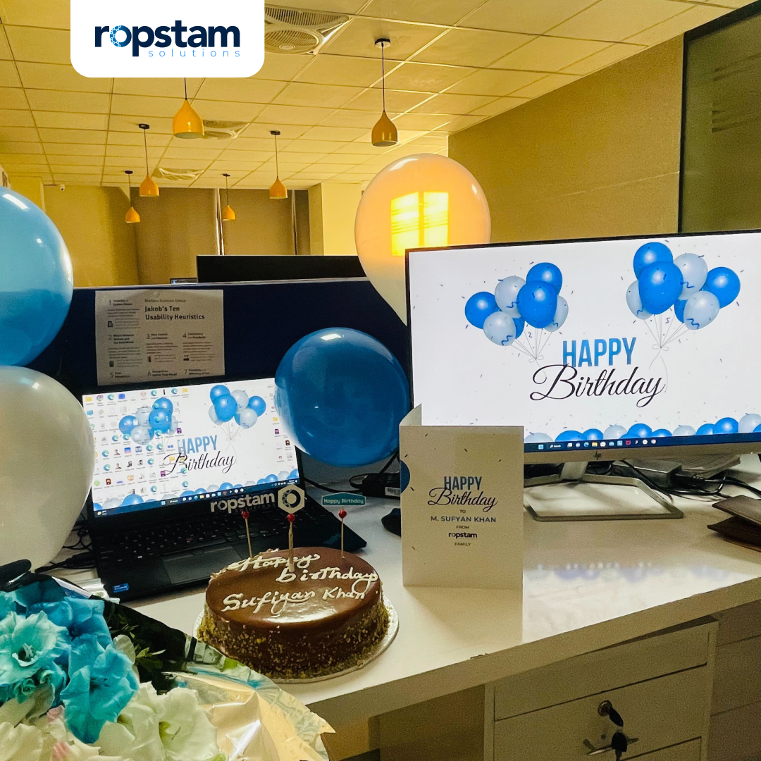 Ropstam's tweet photo. Happy birthday to our hardworking and humble UI/UX designer, Sufyan Khan 🎉🍰

May every day be filled with happiness, good health, and marvelous luck. Enjoy your birthday and a great year ahead.

#ropstam #employeebirthday #uiuxdesigner #celebration #congrations #software https://t.co/T3tMIQWV48
