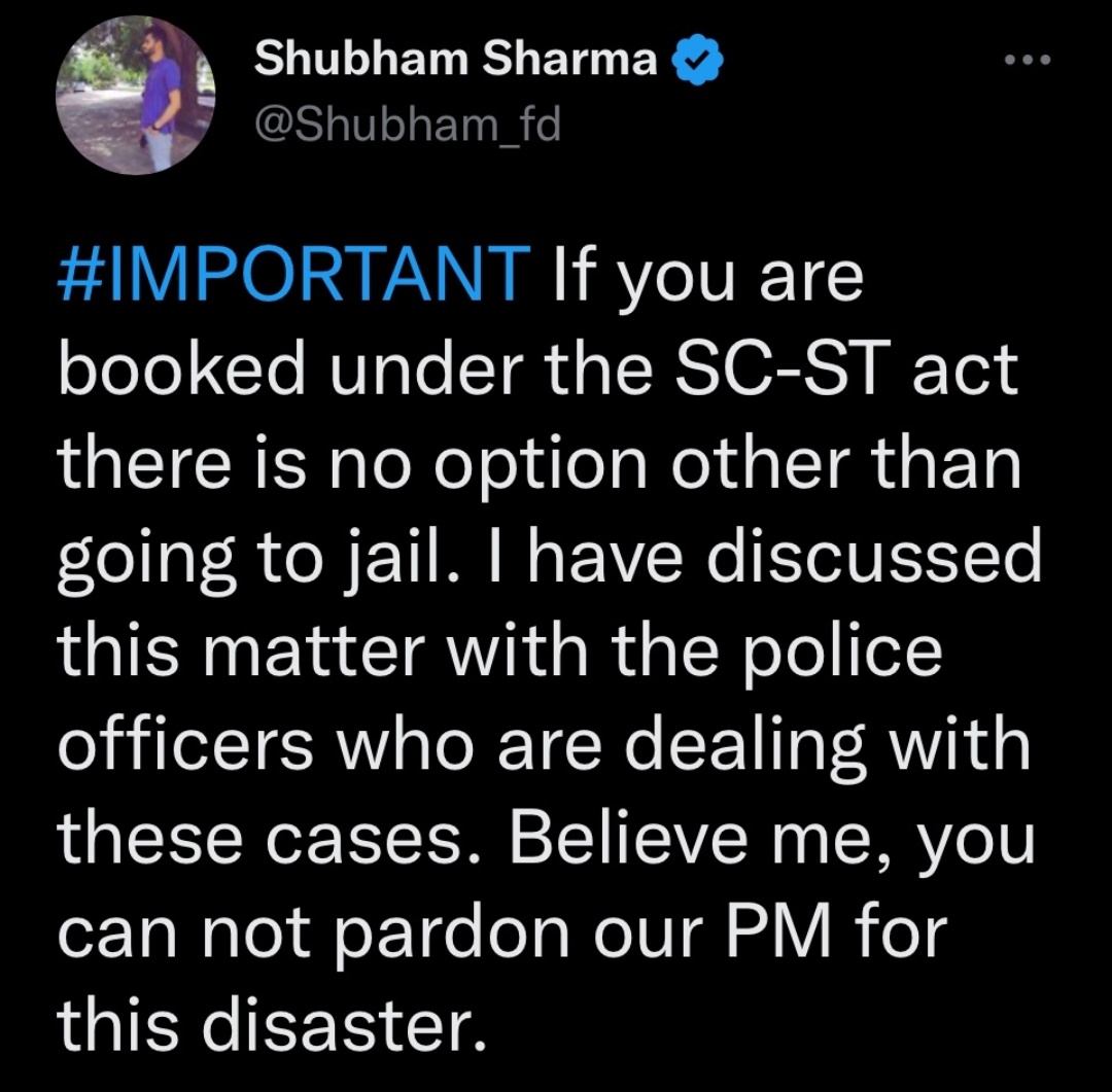 lamplaat's tweet photo. #Remove_SCSTAct
कुछ वोट के लिए समाज को तोड़ने वाले और निर्दोष लोगों के जीवन को बर्बाद करने वाले कानून को हटाना चाहिए।
@barandbench @AnujBajpai_ @Brahmin__World @brajeshpathakup @ChiefRspDhavrai @VoiceOfBrahmins @BRAHMINS_VOICE @SawarnArmychief @rahulreporter4 @Urs_acrf https://t.co/Uht2jl90Bk