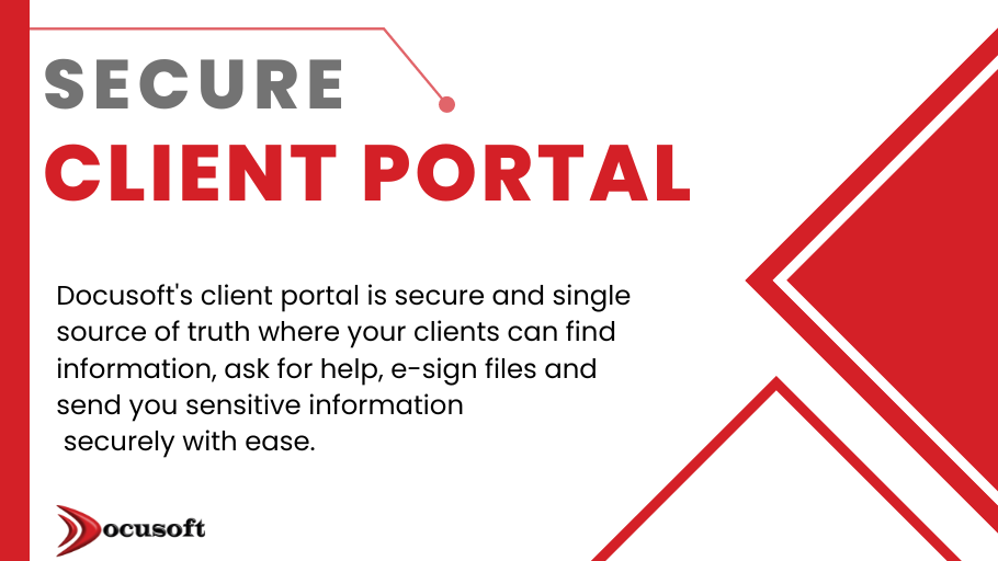 Docusoft's tweet photo. Docusoft's client portal is secure and single source of truth where your clients can find information, ask for help, e-sign files and send you sensitive information securely with ease. Learn more: https://t.co/tuTIjhruL9 #ClientPortal #DocumentPortal https://t.co/Dcu3i89Vnf