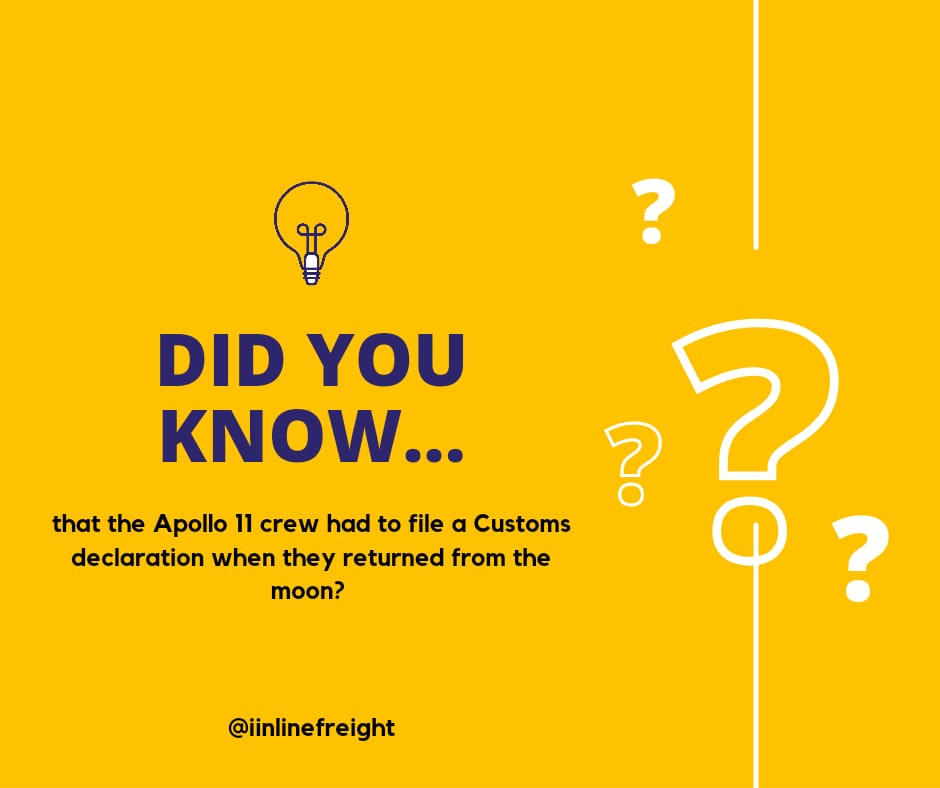 inlinefreight's tweet photo. #didyouknow...that the Apollo 11 crew had to file a Customs declaration when they returned from the moon? 

If you would like us, In-Line Freight Solutions, to handle your logistics, contact us here: +27 21 934 5372

#fowardingfreight #inspiration #inlinefreightsolutions https://t.co/T4LR3DMfeK