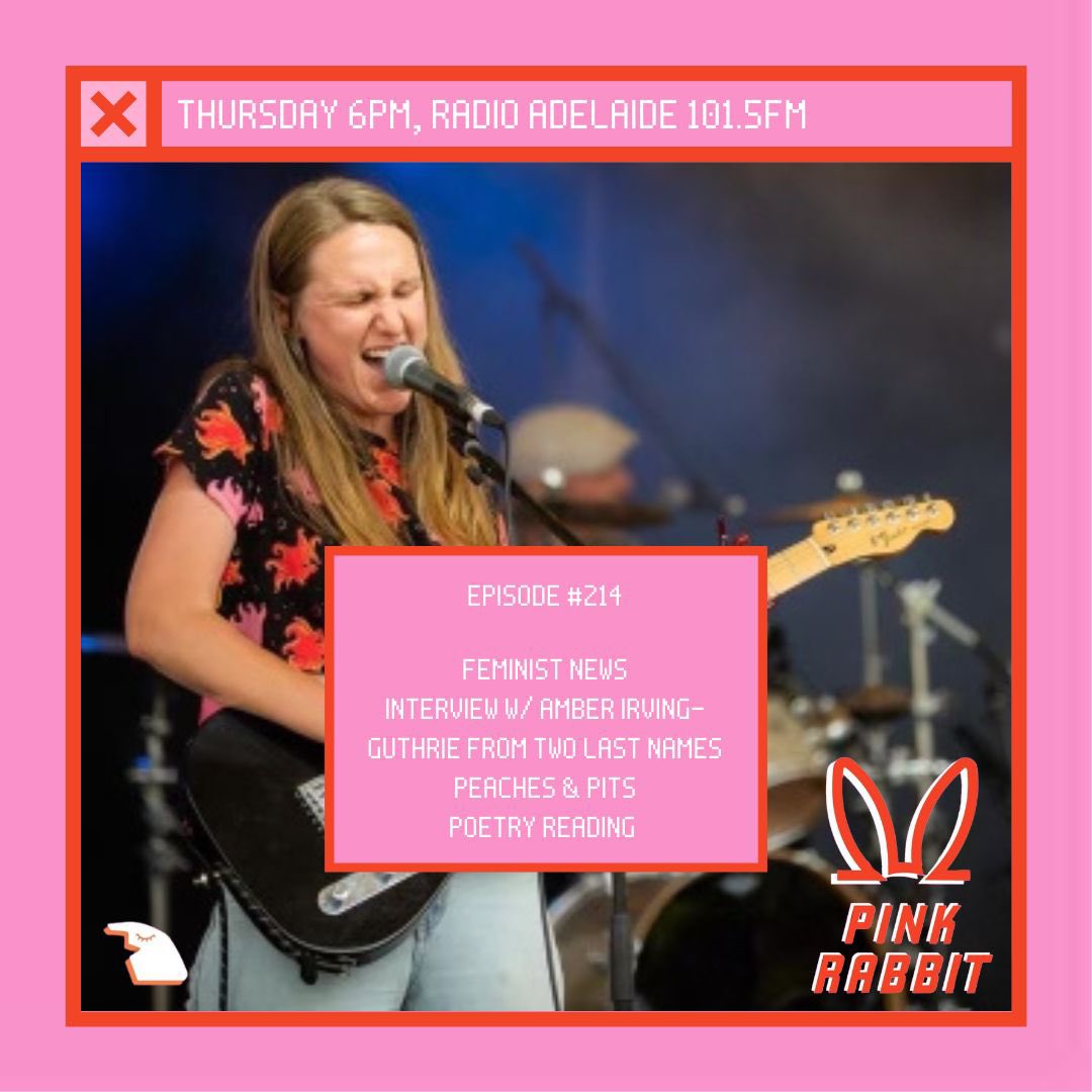 pinkrabbitradio's tweet photo. 🐰TONIGHT💖
🎸Interview with Amber Irving-Guthrie from Two Last Names
🍑Peaches and pits🕳️
🎙️Live poetry reading
🗞Feminist News  
💿Hot tracks 

6-7PM 101.5FM &amp; ONLINE 
@radioadelaide https://t.co/nOCooQ07yJ