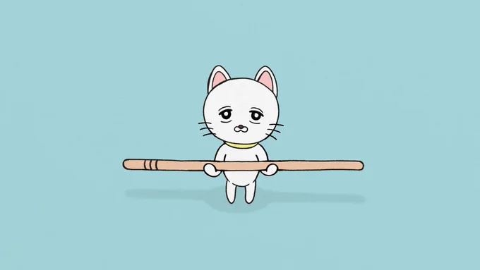 \ミニアニメ/新作「下げ」を公開しました!たま～にエピソードを追加していくのでお楽しみに!#棒ネコ #アニメ 