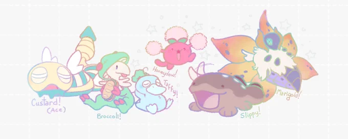 my scarlet champion team, all girlbosses and one baby boy (taffy). i love them entirely 