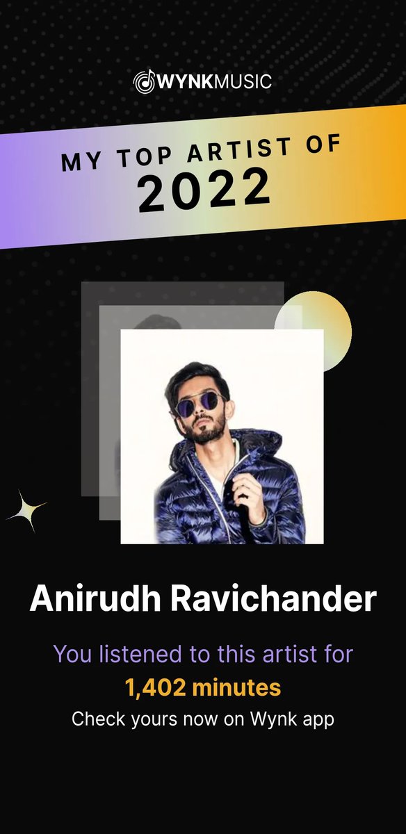 Yay, I got my Wynk Rewind 2022! And it turns out that I was one of the biggest fans of Anirudh Ravichander. Don’t you wanna check out your Rewind? Get it now! #WynkRewind https://t.co/rQL1rCUrHI https://t.co/siL0GUjP7U