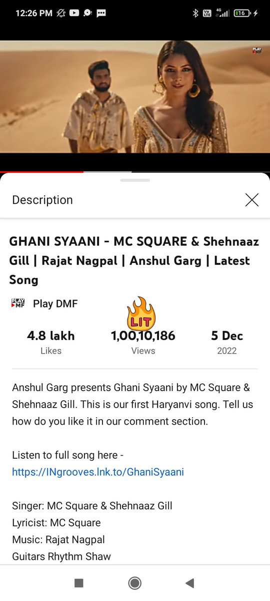 YA_SH_Is_Back__'s tweet image. —  10 MILLION VIEWS  —

Congratulations to #ShehnaazGill &amp;amp; #MCSquare on reaching 10M views for #GhaniSyaani MV!🤘
And Congrats to all those who r continuously streaming...We have reached it in just 10 days! 🥳🔥

👇
youtu.be/Rf0WkYLlli4

#Shehnaazians