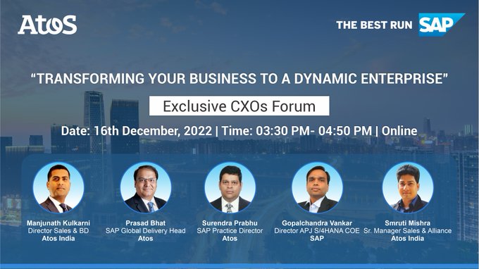 Join the CXOs Forum by #AtosTeam @SAPIndia to brainstorm and help devise a roadmap...