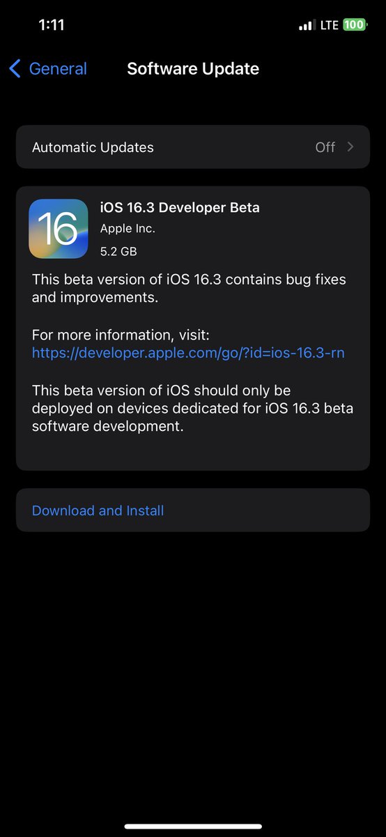 techrecevent's tweet photo. iOS 16.3 beta 1 is out! #TechRecevent https://t.co/ISgOYXhi99