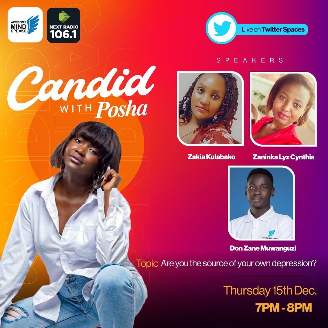Don Zane Muwanguzi (@dzmuwanguzi) on Twitter photo Twitter space happening today 7-8pm🤩 I will be on with <a href="/poshaaloyo/">Posha Aloyo</a> for a twitter space #candidwithposha as we direct the sources of depression. Could you be the source of your depression?
Come through let’s digest this <a href="/poshaaloyo/">Posha Aloyo</a> Twitter space happening today 7-8pm🤩 I will be on with <a href="/poshaaloyo/">Posha Aloyo</a> for a twitter space #candidwithposha as we direct the sources of depression. Could you be the source of your depression?
Come through let’s digest this <a href="/poshaaloyo/">Posha Aloyo</a>