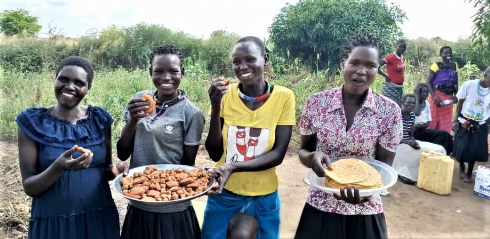 Skilling the youth in Karamoja, supporting them to make nutritious snacks and start income generating activities.  The smiling faces are worth the effort!