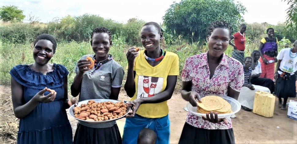 Skilling the youth in Karamoja, supporting them to make nutritious snacks and start income generating activities. The smiling faces are worth the effort!