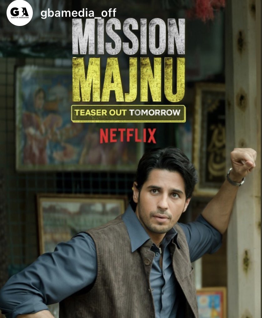 bijitesh's tweet photo. Teaser coming out tomorrow. Shantanu Bagchi. @SidMalhotra @iamRashmika @sharibhashmi https://t.co/xUyWA0tykF