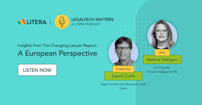 VQab's tweet photo. David Curle, Legal Content and Research Lead at Litera, recently invited VQ Co-founder Helena Hallgarn to the podcast “LegalTech Matters” to discuss inter alia The Changing Legal report from a European perspective: https://t.co/tKjDgSNKdO https://t.co/M3Qkjwe8et