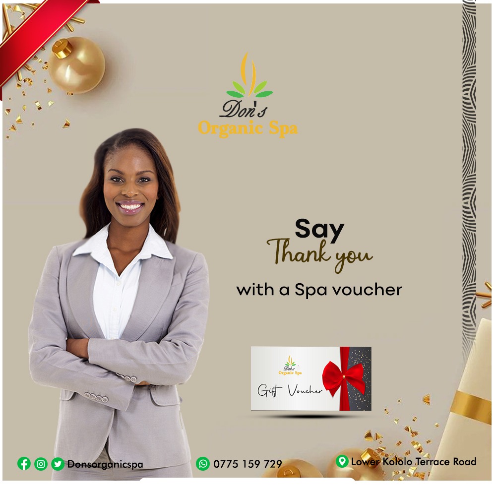 DonsOrganicSpa's tweet photo. A #Dons Spa gift voucher is a wonderful way of spoiling someone special this Festive Season! 💆🏾‍♀️🎄

 #Donsorganicspa #Xmas #Salon #Vouchers #kampala #Spalife #spapackages #Visitus https://t.co/lPmvlUzpiB