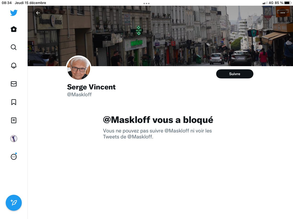 31Cassoulet's tweet image. Le Serge est un véritable #LFI à la #mbompard qui bloque plus vite que son ombre. #sMaskloff critique à longueur de journée mais ne la supporte pas. Hypocrite qu’il est.