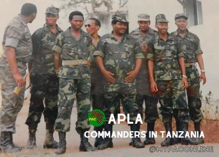 MyPAConline's tweet photo. #TBT Members of the APLA High Command in Tanzania during the time of exile. The PAC continues to call for the release of all APLA guerrillas still in jail. Like and retweet if you believe that they are prisoners of war and should be released now! https://t.co/ALGQyvtEGz
