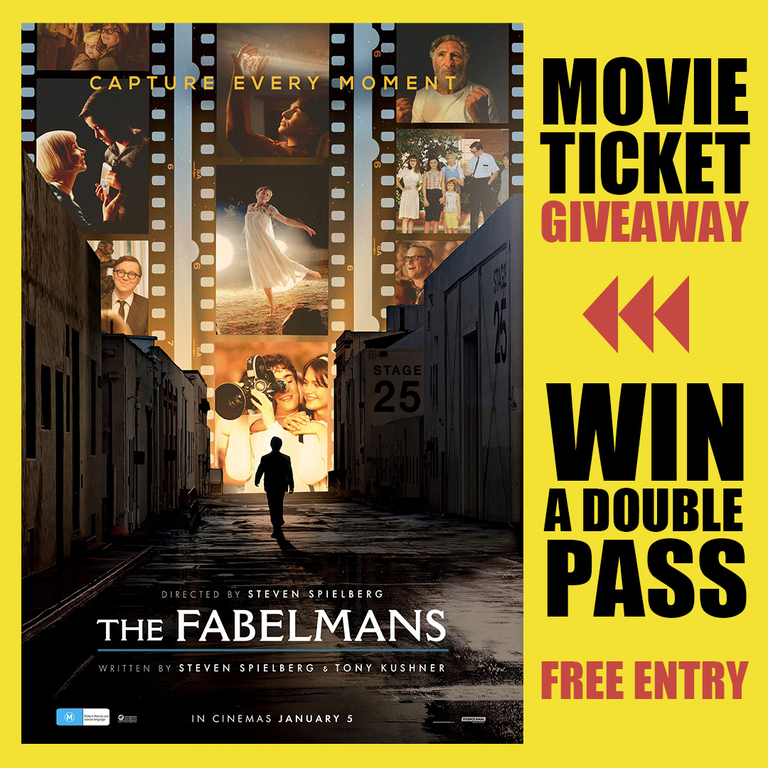 Thrive50plus's tweet photo. 🥳Giveaway time!!!
Win a Double Pass to see Spielberg's 'The Fablemans' at the Movies. Hurry, Draw Ends Soon!
https://t.co/kMNx3DeWTQ 
#thefablemans #StevenSpielberg #Giveaway https://t.co/NNrpvZjTi9