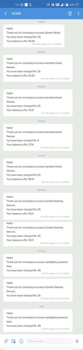 .<a href="/ViCustomerCare/">Vi Customer Care</a> This is ridiculous from Vodafone, every time I recharge, they charge me for some random VAS services subscription  repeatedly. Please stop doing it and return the balance amount of never subscribed your VAS services.