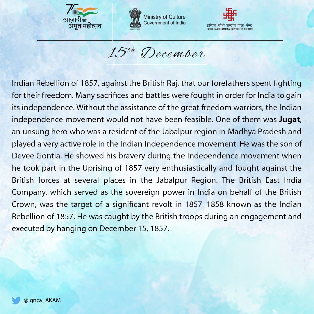 Ignca_AKAM's tweet photo. #Jugat #FreedomFighters #MinOfCultureGoI #ignca_delhi #AzadiKaAmritMahotsav https://t.co/iEYTn3zCEi
