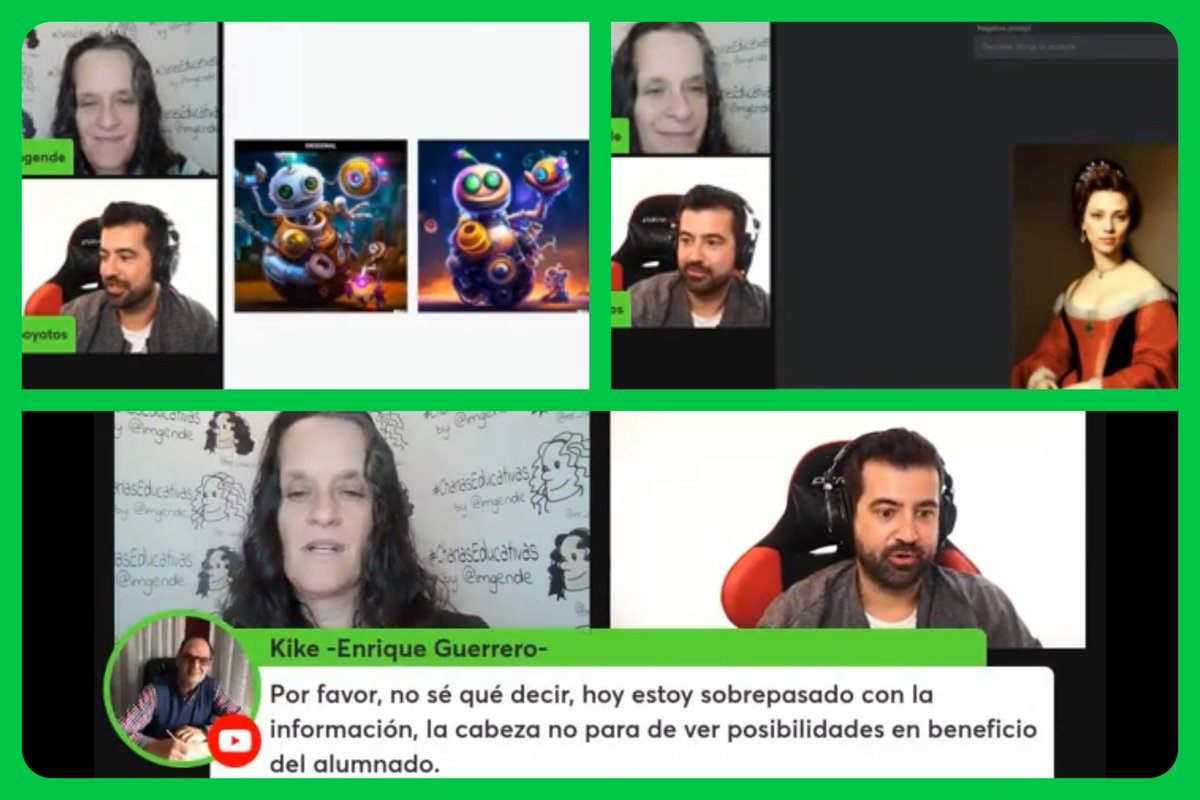cpoyatos's tweet photo. Ayer estuvimos explorando las posibilidades educativas de la IA en #CharlasEducativas 
No te pierdas el directo https://t.co/wM6TUJFVny CC @imgende https://t.co/ARIgzOz2NA