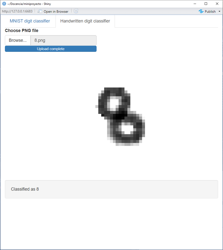 qsdgrnj's tweet photo. Yesterday, on the last day of the Technical and Scientific Programming course at #Deusto, my students developed a #Shiny application for handwritten digit identification using the #MNIST database and k-NN.

It worked fast and well!  👇 #RStats https://t.co/ct3WYmd2Ug