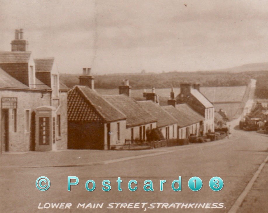 postcard13's tweet photo. Strathkinness 
Lower Main Street, old postcard used in 1949

#Fife

#Strathkinness https://t.co/kNIitlcG53