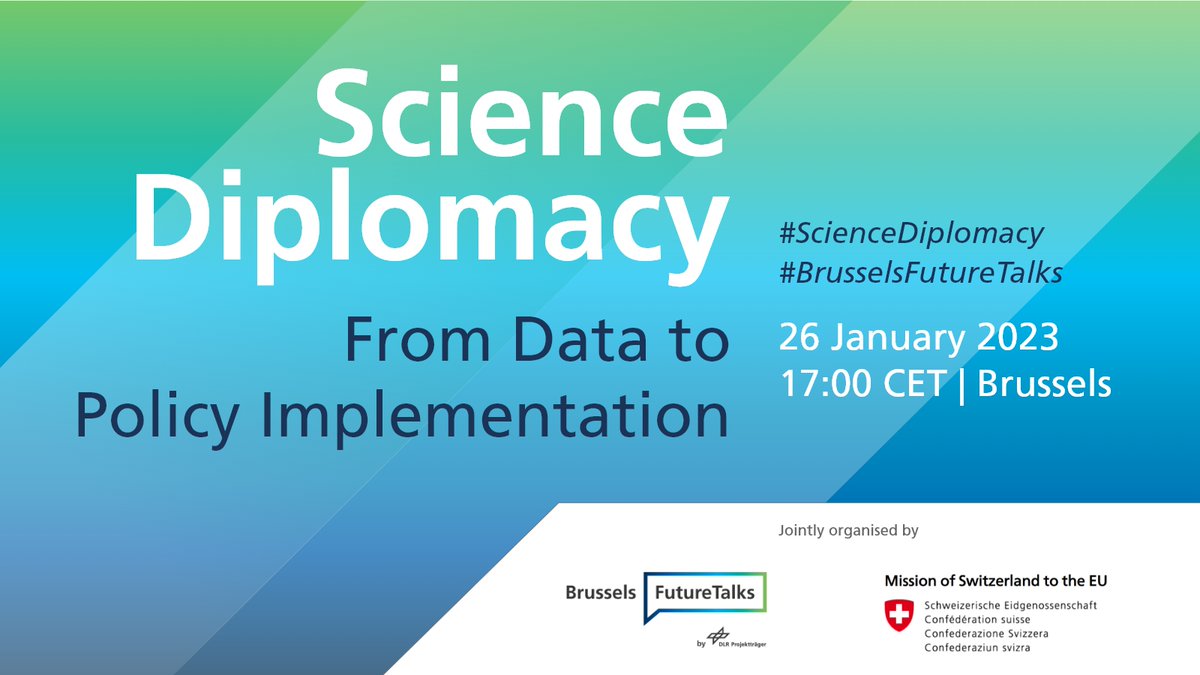 Join @DLR_EN and <a href="/SwissmissionEU/">Swiss Mission to the EU</a> for the next round of the #BrusselsFutureTalks on 2⃣6⃣January! On the agenda: #ScienceDiplomacy: From Data to Policy Implementation. With @JanMarcoScience <a href="/mrentetz/">Maria Rentetzi</a> @SwissAmbSciDip <a href="/germanyintheeu/">Germany in the EU</a> <a href="/UNIGEnews/">Université de Genève</a> More info👉science-diplomacy.eu/events/future-…