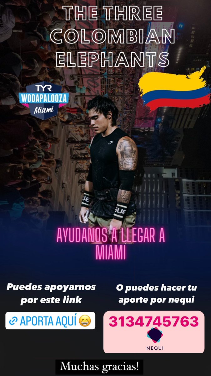 Maybe sirva para algo publicarlo porque acá … 

Con mi equipo vamos a representar a Colombia en una de las competencias más grandes de Crossfit. 
Espero nos puedan apoyar con cualquier cosa😁 
Aquí está el link del vaki 

vaki.co/colombianeleph…
