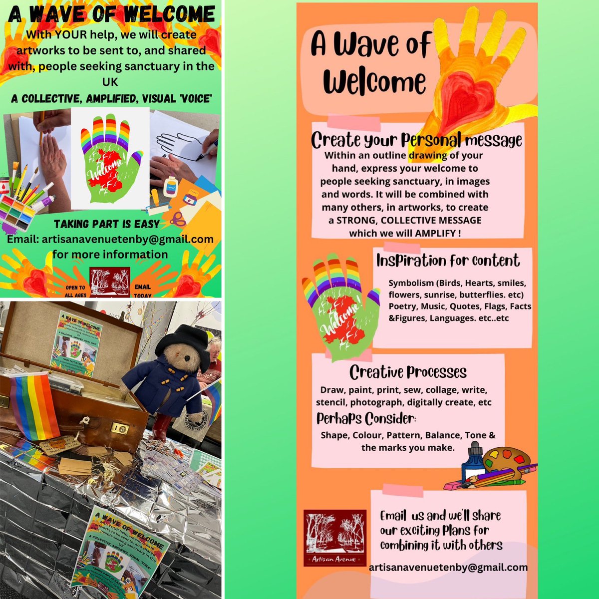 Art_is_anAvenue's tweet photo. GREAT SUPPORT for ‘A Wave of Welcome’ @CarmLGBTProject first Winter Pride event on Saturday! Many thanks for your hospitality 🙏🏻❤️🏴#Togetherwithrefugees #NationOfSanctuary #Pride
@PontysRich @RefugeeWelsh @ColleenMolloy8 @ZainaAljumma @WalesMigration @nspugh @sutr_wales https://t.co/WOC9waGee3