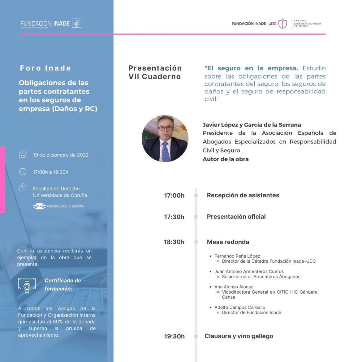 JavierLGSerrana's tweet photo. Con posteridad habrá una mesa redonda sobre la materia de la obra en la que me acompañarán grandes expertos en #derecho de #seguros, entregando al final un ejemplar del libro a todos asistentes, clausurándose la jornada con un cóctel donde intercambiar opiniones.
#seguro #empresa https://t.co/sJI6HsWyKA