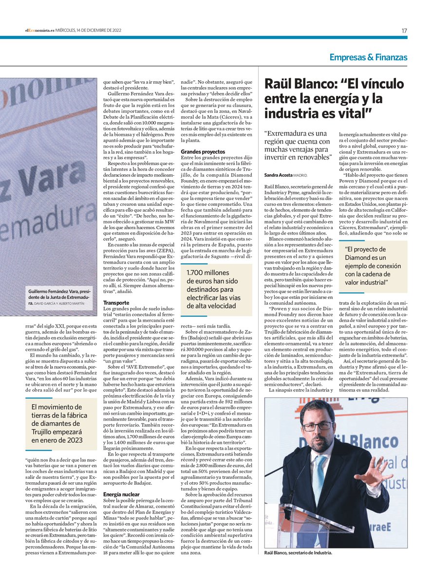 gefiscal's tweet photo. Compartimos la publicación en prensa de @elEconomistaes donde se hace un completo resumen del #AgoraExtremaduraeE donde podréis acceder a parte de las declaraciones de @GFVara y  @JBenito_Gef #evento #Extremadura https://t.co/1OQicl5dK3