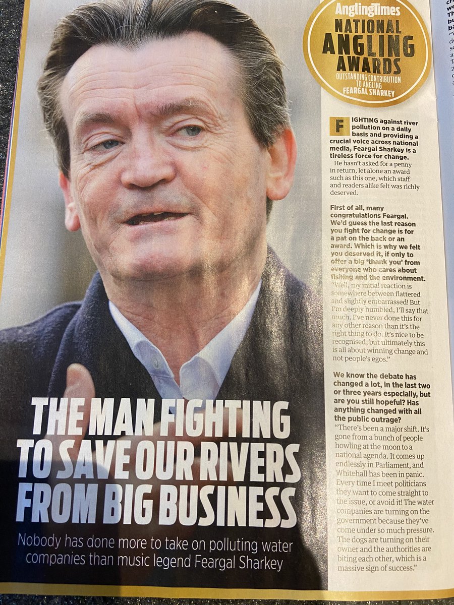 Well that was all very unexpected I have to say. A massive thank you to the readers and everyone at @angling_times for the support, Outstanding Contribution to Angling. Humbled, flattered and really rather excited. A honour.
