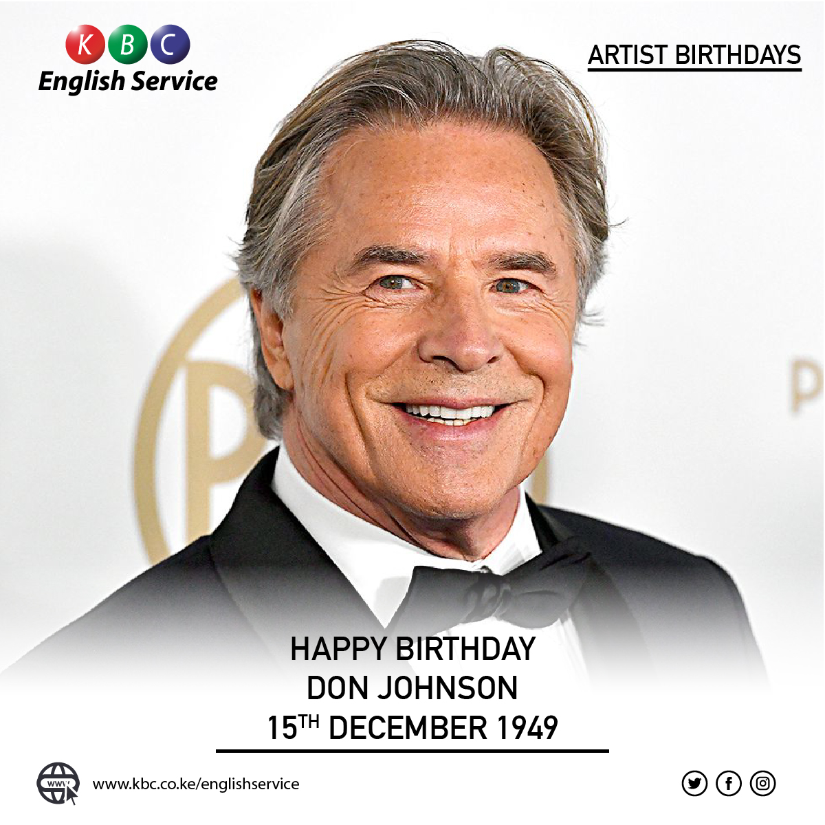 HAPPY BIRTHDAY: DON JOHNSON
BORN: 14TH DECEMBER 1949

^PMN 