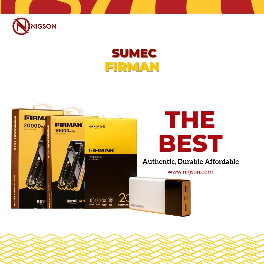 NigsonGroup's tweet photo. Sumec Firman is a popular brand in Nigeria with efficient and durable products second to none. 

Contact us today at 

09136101389

09134208616

or visit https://t.co/cmUKRYBtNK to purchase your preferred choice.

… 

… 

… 

… 

#powerbanks #powerbankoriginal #powerbankcusto https://t.co/PsFseqWhZH