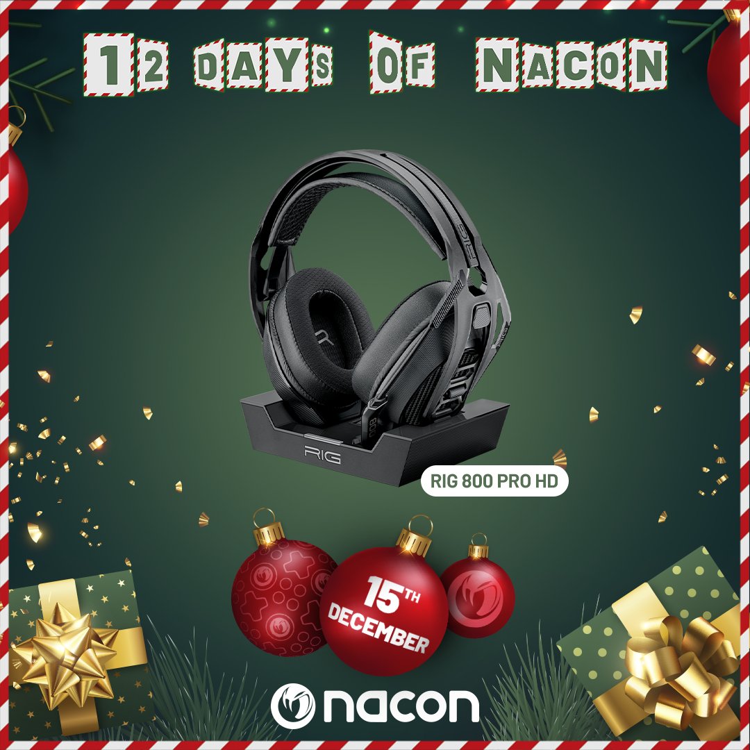 Nacon's tweet photo. 🎶On the fourth day of Christmas, Nacon gave to me!

1 RIG 800 PRO HD 🎧

1⃣ Follow @Nacon &amp; @RIGGaming 
2⃣ RT this tweet

For an extra chance: https://t.co/ASvaKrEQdM https://t.co/wv9eqffo0x