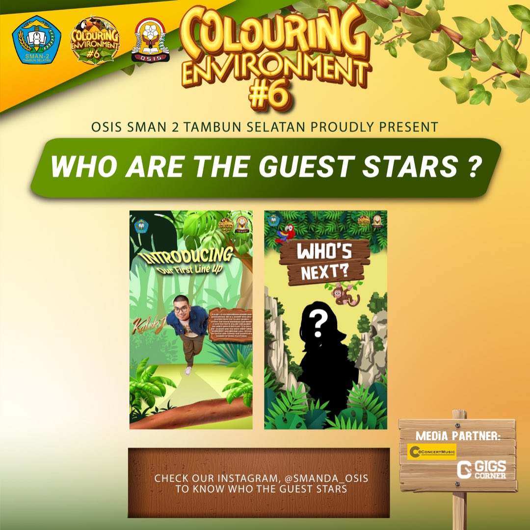 Concertmusic_'s tweet photo. HOLA👋🏻Coment is back🚨With Savvanah theme or Special Creativity an Amazing Insight🎨🌴Kaleb J will become a part of our adventure. Can you guess our next line? Stay tuned on @/smanda_osis. purchase your ticket now only 110k🎫l
🗓 DATE : January 14th, 2023
🏫 PLACE : SMAN 2 Tambun https://t.co/7wtD9wWcqS