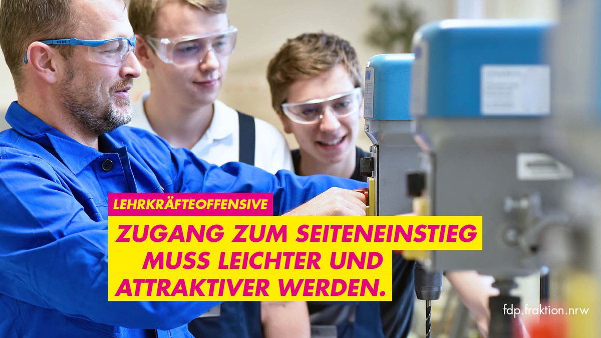 Wir müssen den Seiteneinstieg qualitätsvoll fördern. Das ist Punkt drei unserer #Lehrkräfteoffensive. Der Zugang zum Seiteneinstieg muss erleichtert und attraktiver gemacht werden. fdp.fraktion.nrw/mehr-lehrkraef… #Bildung #Bildungspolitik