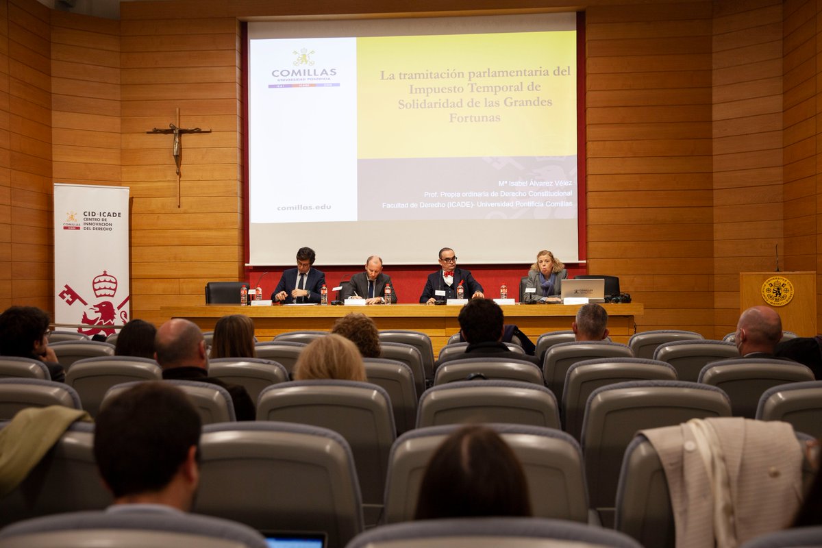 ICADE_Derecho's tweet photo. 🗣️ Ayer durante la jornada organizada por la Cátedra @Deloitte Legal  de Tributación Empresarial de @ICADE_Derecho y el Centro de Innovación del Derecho (#CIDICADE) estuvimos hablando a cerca del "Impuesto temporal de solidaridad de las grandes fortunas". 🔝 https://t.co/N169JmjWdw