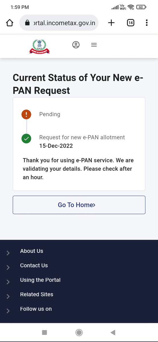 Hi <a href="/IncomeTaxIndia/">Income Tax India</a> ,

I have applied instant e-PAN for my mom. But, Its still in pending for validation. Could you please clear the pending status?

Ack number : FOS001941621191
Name : Krishnaveni Chandran