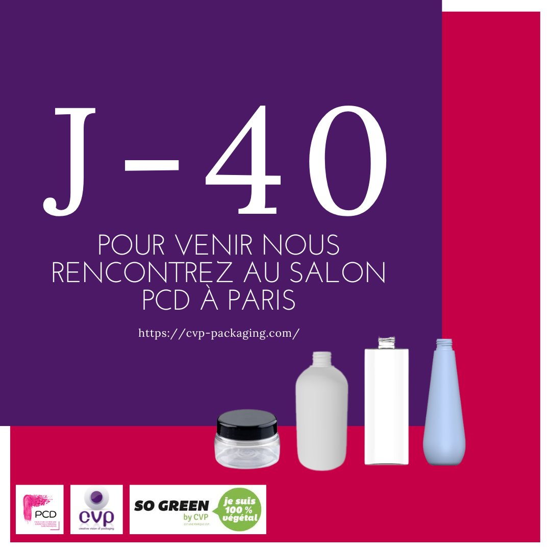 CVP_Packaging's tweet photo. 🚩 Attention J-40 avant le débarquement de CVP au salon PCD à Paris. 🚩
Venez nous retrouver durant les 25 et 26 janvier 2023 au stand F182.
Nos équipes seront présentes pour vous accompagner dans vos nouveaux projets pour cette année 2023. 
A dans un peu plus mois ! https://t.co/oli8Y37JlQ