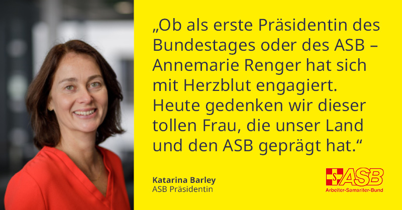 asb_de's tweet photo. Bundestagspräsidentin @baerbelbas würdigte Renger heute im Plenum für ihre Verdienste für die parlamentarische Demokratie. Bis ins hohe Alter von 88 Jahren engagierte sich Annemarie Renger zudem für den ASB.
#asb #renger #bundestag #arbeitersamariterbund https://t.co/xluzRWFyZ9