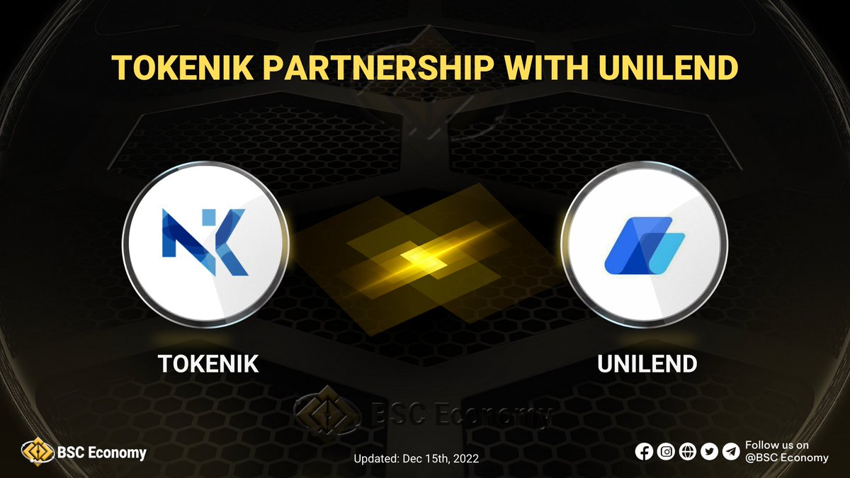 VertexsAi_'s tweet photo. 📢@TokenikDEX will join the @UniLend_Finance ecosystem
🚀After the launch of the #UniLendV2 mainnet, #UniLendFinance will provide the #NIK token of #Tokenik with flagship lending & borrowing functionality
🌐https://t.co/X2aHD6fOUO
#BSCEconomy #BSC #BNB #BNBChain $BNB #DeFi https://t.co/aBMsVRx1tO