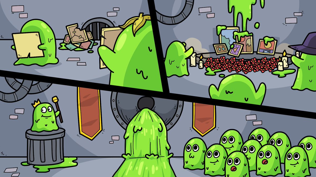 blobswtf's tweet photo. A blob comes to life with a craving for great art. They would collect it and organize around shrines devoted to art. https://t.co/UnCXNgAG7M