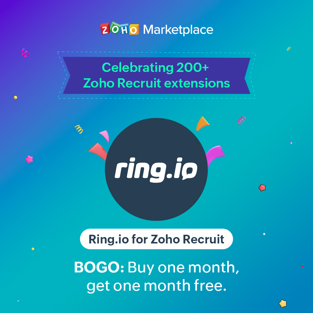 ZohoMarketplace's tweet photo. Get unlimited power dialing, automatic #CallLogging, and integrated telephony features with the native Zoho dialer to #communicate easily with your candidates. Download @ringIO for @ZohoRecruit and a get your 30-day free trial here: https://t.co/4jKVp7bizz https://t.co/JgzBovw0uY