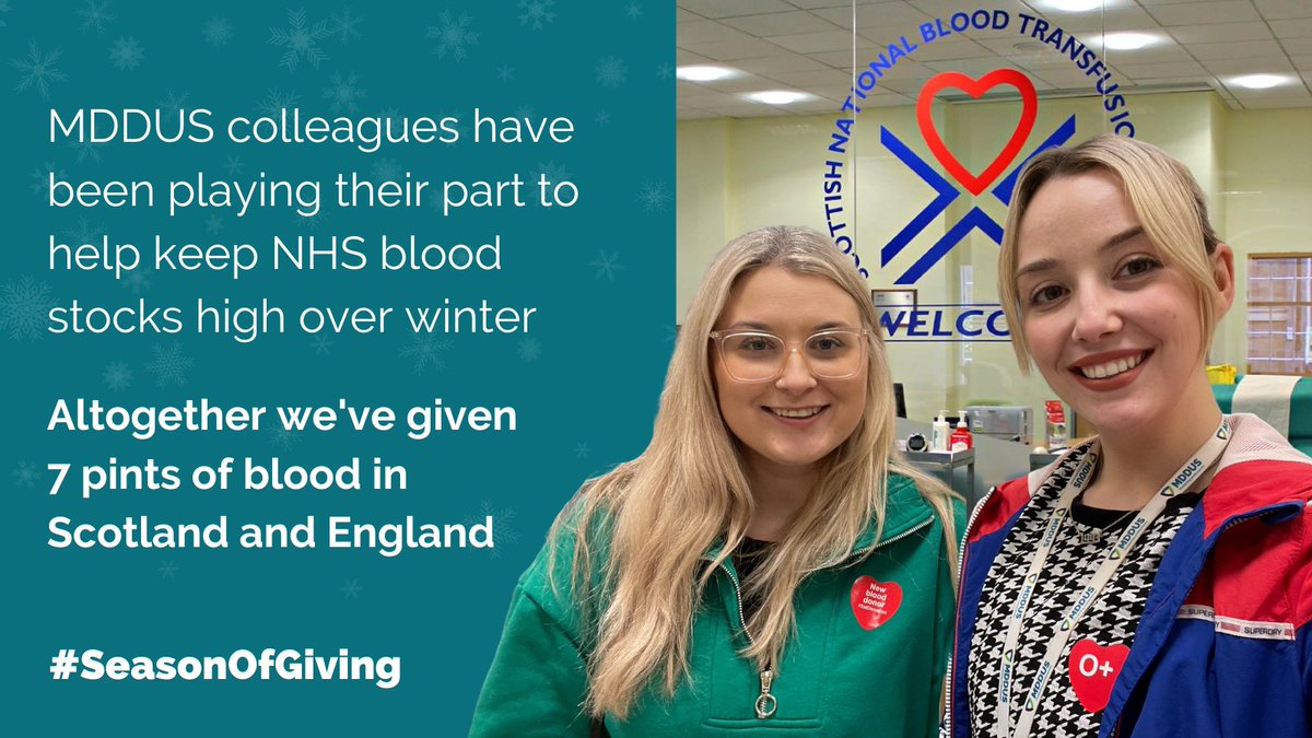 MDDUS_News's tweet photo. MDDUS colleagues in Glasgow and London have been lending an arm to @givebloodscot and @GiveBloodNHS to help keep NHS blood stocks high over the festive season ⛄🎁

#SeasonOfGiving #FestiveDonation https://t.co/cuu5Q21rEj