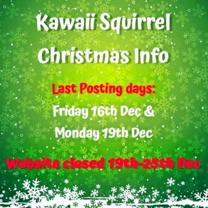 Here's your last opportunity to get any last minute craft supplies, stationery, stocking gifts. 

Link: kawaiisquirrel.co.uk 

Come join us over on facebook 
The Kawaii Squirrel Group UK 

#kawaii #uksmallbusiness #shoponline #gifts  #happypost #lastminuteshopping