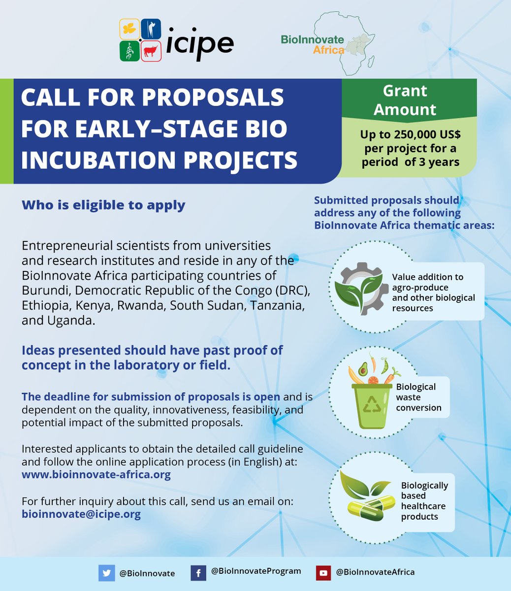 BioInnovate Africa (@bioinnovate) on Twitter photo Studies show many African countries are yet to adopt #bioeconomy. But bioeconomy concept is not new to #Africa as traditional #economies were biobased. To support bioeconomy development in Africa, <a href="/icipe/">icipe</a> <a href="/BioInnovate/">BioInnovate Africa</a> Africa has put out a #CallforProposals: bioinnovate-africa.org/call-for-propo… Studies show many African countries are yet to adopt #bioeconomy. But bioeconomy concept is not new to #Africa as traditional #economies were biobased. To support bioeconomy development in Africa, <a href="/icipe/">icipe</a> <a href="/BioInnovate/">BioInnovate Africa</a> Africa has put out a #CallforProposals: bioinnovate-africa.org/call-for-propo…