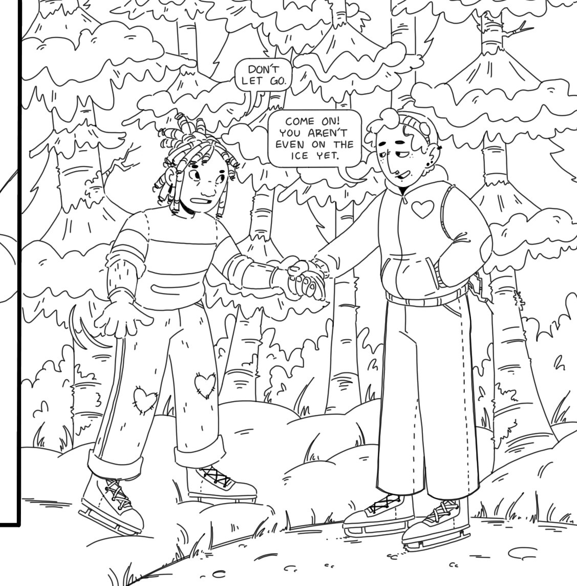 PatchworkZine's tweet photo. We are taking a brief hiatus for December to come back strong with a new issue in January!

In the mean time... We have some #winter-themed illustrations for you. Here are #wip snapshots of a cute #minicomic by @bored_amelia

#comic #comiczine #patchworkzine #snow #iceskating https://t.co/zpHoTWGVYT