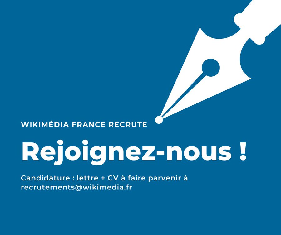 Wikimedia_Fr's tweet photo. 🎉 RECRUTEMENT 🎊 Wikimédia France recrute un·e chargé·e de mission coordination des résidences wikimédiennes. 
Plus d'informations sur le poste → https://t.co/EEpyf3gkLP https://t.co/JSdzawOUf4