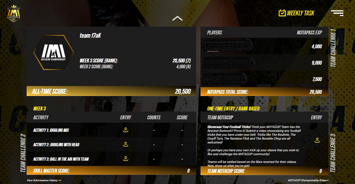Join M3TACUP event of <a href="/NFT11_Official/">NFT11 ⚽</a>

Complete task 3 and all activities with your team on <a href="/M3TACUP/">M3TACUP</a> to gain more scores!
Be at the top of the leaderboard to get some rewards!

Register now:
dashboard.m3tacup.io/invitation/reg…

#M3TACUP #NFT11 #WIRTUAL #FootBall #WorldCup2022